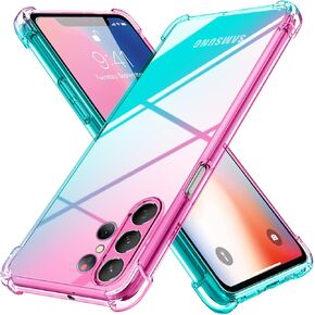 case for Galaxy S23 Ultra[Gradient] Clear Soft TPU Non-Slip Non-Yellowing Soft Edge Cover for Galaxy S23 Ultra[Pink/Purple],MDM-HCJB-48-04