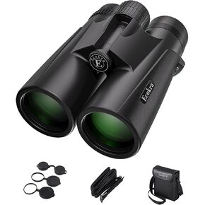 12x42 HD Binoculars for Adults, High Power Binoculars with Tripod Phone Adapter, Waterproof Compact Binoculars for Bird Watching Hunting Stargazing, Clear Low Light Night Vision, BAK4, FMC Prisms