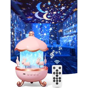 Star Projector for Kids,15 Films Star Lights for Ceiling Projector +10 Sleep Sounds Machine Baby Night Lamp,Remote Timer Cute Pink Lamp Nursery Lamp,Exquisite Christmas Gifts for Kids Baby Girl Gifts