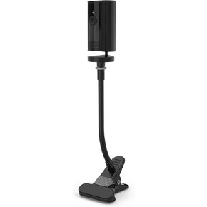 HOLACA Clip Mount for Ring Indoor Camera(2nd Gen)/Pan-Tilt Indoor Cam Stand Bracket with 1/4 Threaded Hole Holder for Crib Nursery Pillars (White)
