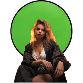 Portable Collapsible Webcam Backdrop with Package Bag, Background Green Screen, Wrinkle-Resistant Fabric, Attachable, Easy Setup, Perfect for Zoom, Webex, Teams, D44''