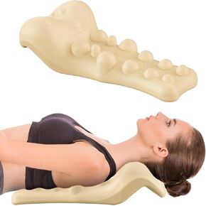 جهاز استرخاء الرقبة والكتف من فانليسي مع نقطة تدليك الجزء العلوي من الظهر، جهاز جر عنق الرحم لتخفيف آلام المفصل الفكي الصدغي ووسادة العلاج بتقويم العمود الفقري العنقي (أسود) in Kuwait