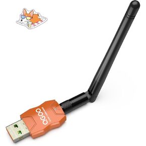 Class 1 Long Range Bluetooth Adapter for PC, QGOO USB Bluetooth Adapter for PC 5.3+EDR, Bluetooth Dongle Bluetooth Receiver Support Windows10/8.1/8/7（orange-063）