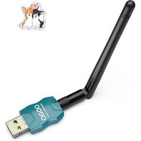 Class 1 Long Range Bluetooth Adapter for PC, QGOO USB Bluetooth Adapter for PC 5.3+EDR, Bluetooth Dongle Bluetooth Receiver Support Windows10/8.1/8/7（green-039）