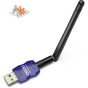 Class 1 Long Range Bluetooth Adapter for PC, QGOO USB Bluetooth Adapter for PC 5.3+EDR, Bluetooth Dongle Bluetooth Receiver Support Windows10/8.1/8/7（blue-048）
