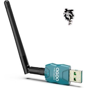 Class 1 Long Range Bluetooth Adapter for PC, QGOO USB Bluetooth Adapter for PC 5.3+EDR, Bluetooth Dongle Bluetooth Receiver Support Windows10/8.1/8/7（green-104）