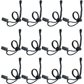 12PCS 200mm/7.87inch Backdrop Side Clip Black Nylon Multifunctional Fabric Rope Clip Suitable for Beams and Backdrop Support