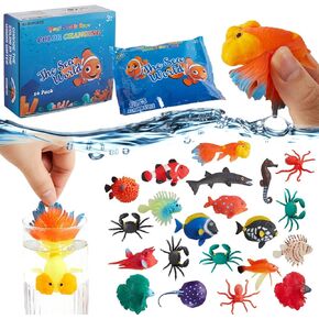 Color Changing Water Table Toys, Mold Free Bath Toys, Squishy Mini Fish Toys for Kids, Sea Animals Toys, Pool Toys, for Bathroom, Ocean Party Decorations, Class Rewards, Christmas,Easter