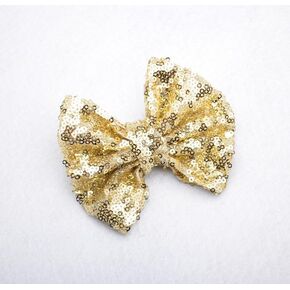 Gold Hair Bows for Girls Big Bows Alligator Hair Clips Toddlers Gold Bow Bling Hair Accessories Baby Girls 5" Sequin Bow Girls Hair Bow Clips Glitter Bows Hair Accessories Decoration