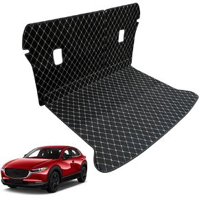 Original Trunk Mat and Rear Backrest Mat for 2020-2024 Mazda CX-30 - Custom Fit PU Leather Cargo Liner and Backrest Mat - All Weather Anti-Slip Cargo Mats for Mazda CX30 2020-2024
