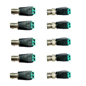 BNC to Cat5e Adapter Male Connectors and Solderless Female Video Connector,Screw Camera Terminal Plug for CCTV Surveillance Cable Ethernet Speaker-10Pcs