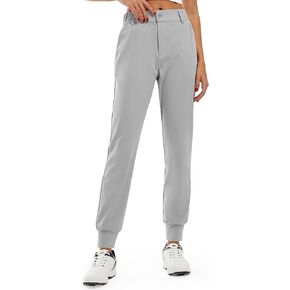 Libin Women's 4-Way Stretch Golf Joggers Pants with Pockets, Tapered Athletic Running Sweatpants, Work Dress Casual Slacks for Women, Black S