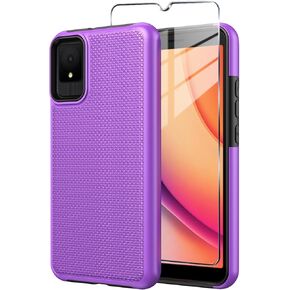 for TCL K11 Phone Case with Tempered Glass Screen Protector,Dual Layer Heavy Duty Shockproof Protection Phone Case Cover for TCL K11 (Rose Gold)