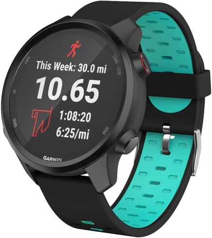 ISABAKE Watch Band for Garmin Vivoactive 3/3 Music/Forerunner 245/245 Music/645/645 Music/Venu Sq/Vivomove HR,20mm Soft Silicone Replacement Strap for Garmin Smart Watch Accessories in Saudi Arabia
