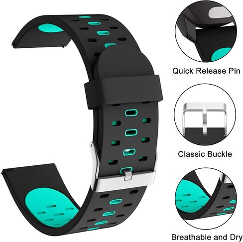 ISABAKE Watch Band for Garmin Vivoactive 3/3 Music/Forerunner 245/245 Music/645/645 Music/Venu Sq/Vivomove HR,20mm Soft Silicone Replacement Strap for Garmin Smart Watch Accessories in Saudi Arabia