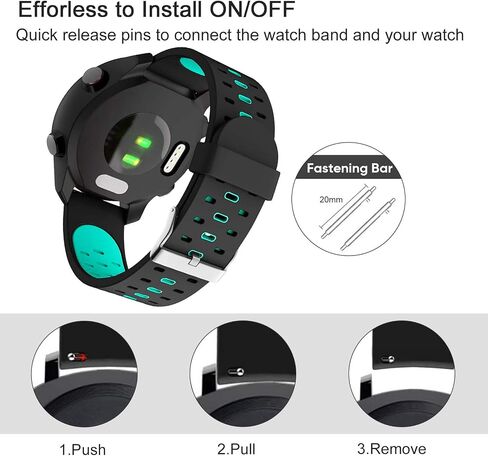 ISABAKE Watch Band for Garmin Vivoactive 3/3 Music/Forerunner 245/245 Music/645/645 Music/Venu Sq/Vivomove HR,20mm Soft Silicone Replacement Strap for Garmin Smart Watch Accessories in Saudi Arabia