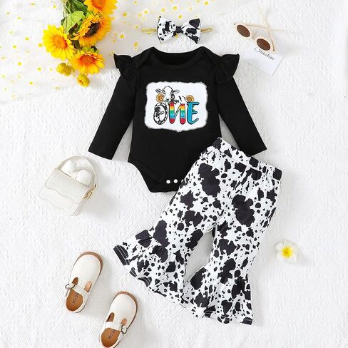 Baby Girl 1st Birthday Outfit Girl One Year Old Birthday Outfit Infant Cow Birthday Clothes in Saudi Arabia