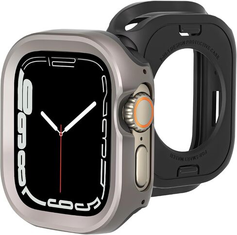 Apple Watch Ultra 2/Ultra Case 49mm, Military Grade Protection, Aluminum Alloy Case Apple Watch Accessories, with TPU Watch Back Cover Titanium for Apple Watch Ultra 49mm Case in Saudi Arabia