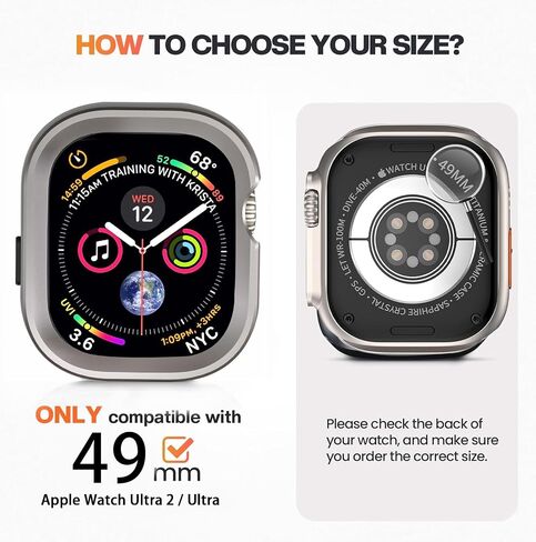 Apple Watch Ultra 2/Ultra Case 49mm, Military Grade Protection, Aluminum Alloy Case Apple Watch Accessories, with TPU Watch Back Cover Titanium for Apple Watch Ultra 49mm Case in Saudi Arabia