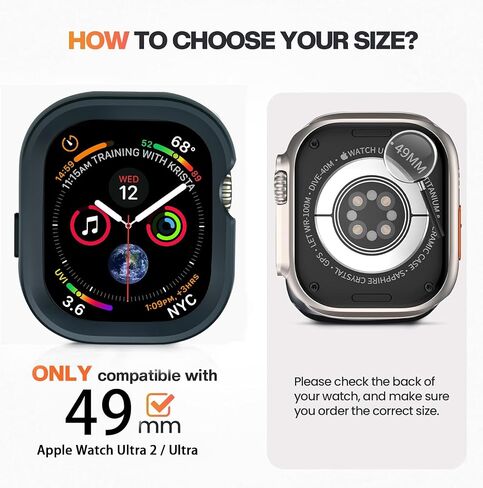 Apple Watch Ultra 2/Ultra Case 49mm, Military Grade Protection, Aluminum Alloy Case Apple Watch Accessories, with TPU Watch Back Cover Titanium for Apple Watch Ultra 49mm Case in Saudi Arabia