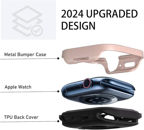 Apple Watch Ultra 2/Ultra Case 49mm, Military Grade Protection, Aluminum Alloy Case Apple Watch Accessories, with TPU Watch Back Cover Titanium for Apple Watch Ultra 49mm Case in Saudi Arabia