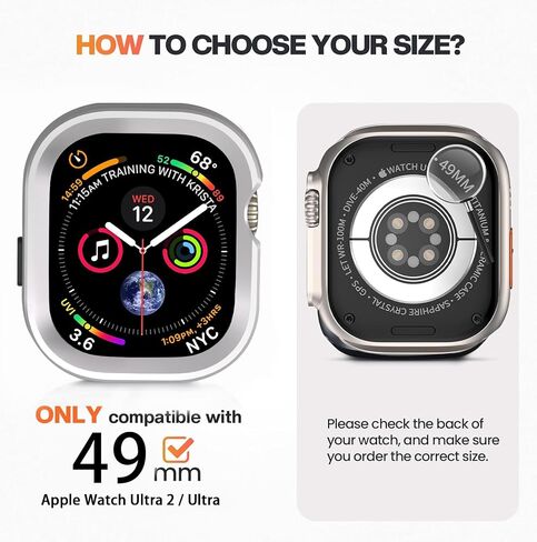 2 in 1 Metal Rugged Case for Apple Watch Ultra 3/2/1 Case 49mm, Aluminum Shockproof Protective Bumper with TPU Back Cover, Raised Edge Screen Protection, Black in Kuwait