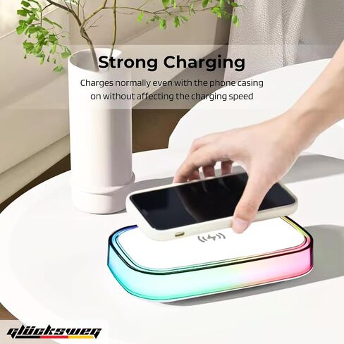 شاحن لاسلكي، قاعدة شحن سريعة 15 وات معتمدة من Qi، مصباح بجانب السرير RGB LED ضوء ليلي متوافق مع iPhone 15 14 13 12 Pro XS 8 Plus Samsung Galaxy S23 S22 S21 Note 20 Google والمزيد in Saudi Arabia