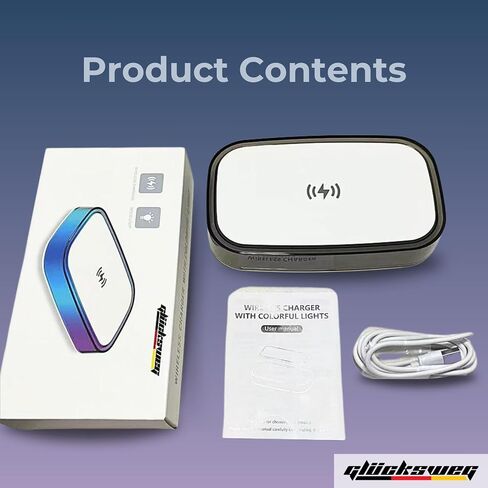 شاحن لاسلكي، قاعدة شحن سريعة 15 وات معتمدة من Qi، مصباح بجانب السرير RGB LED ضوء ليلي متوافق مع iPhone 15 14 13 12 Pro XS 8 Plus Samsung Galaxy S23 S22 S21 Note 20 Google والمزيد in Saudi Arabia