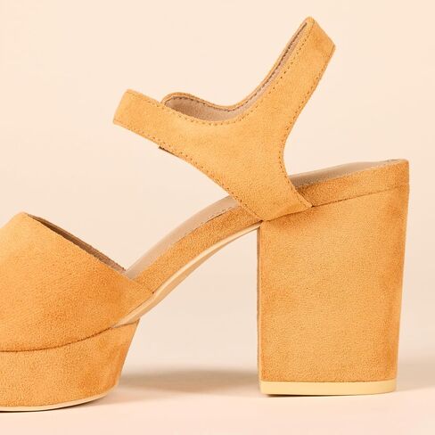 Amazon Essentials Women's Platform Block Heel Sandals with Ankle Strap in Saudi Arabia