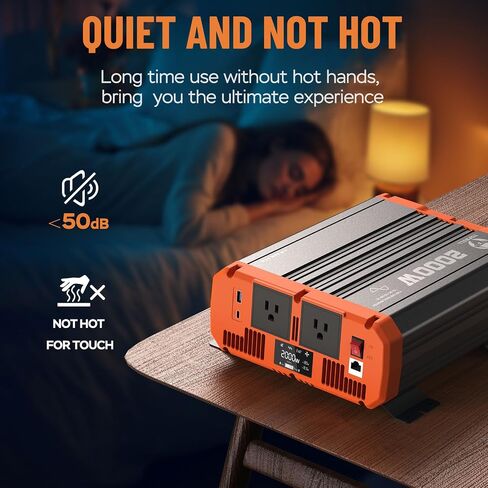 2000W Pure Sine Wave Inverter 12V DC to 110V AC Converter 120V 4000W Peak for Vehicle/Home/RV/Truck Off-Grid Solar Power Inverter with USB & Type-C Port, 2 AC Outlets & LCD Display Remote Controller in Saudi Arabia