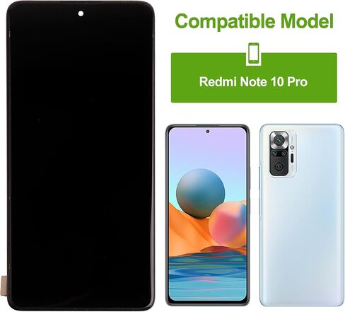 استبدال شاشة LCD متوافق مع Xiaomi Redmi Note 10 Pro (أسود مع إطار مجموعة محول رقمي لشاشة اللمس مع أدوات الإصلاح in Saudi Arabia