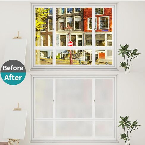 Frosted Glass Window Film Window Privacy Film 17.5 x 78.7 Inch, XuanRui Privacy Window Film with Installation Tools, Removable Frosted Privacy Film for Glass Windows in Saudi Arabia