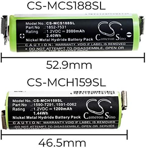 بطارية بديلة CS لـ Moser ChroMini 1591، ChroMini 1591B، ChroMini 1591Q، Easy Style 1881 1590-7291، 1852-7531 2000mAh / 2.40Wh راديو ثنائي الاتجاه in Kuwait