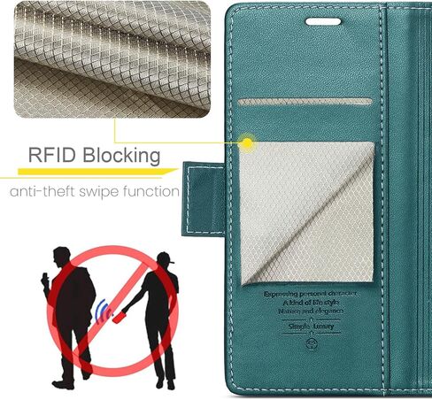for Samsung Galaxy S23 FE Case, [RFID Blocking] Magnetic Closure PU Leather Wallet Flip Case with Card Holder Kickstand Shockproof Phone Cover for Samsung Galaxy S23 FE 5G,Teal in Saudi Arabia