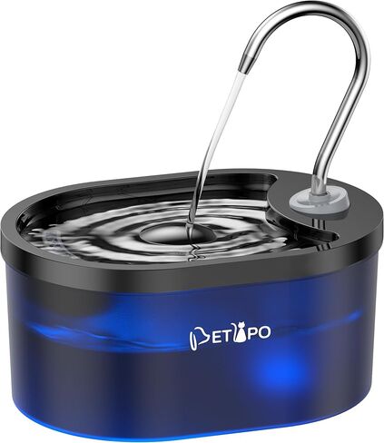 نافورة مياه للقطط، 3 لتر/100 أوقية، نوافير مياه هادئة للحيوانات الأليفة للقطط في الأماكن المغلقة، تنبيه لمستوى المياه، نوافير للقطط للشرب، وعاء ماء للكلاب مع فلتر، حيوانات أليفة متعددة، خالية من مادة BPA، سهلة التنظيف باللون الأزرق in Kuwait