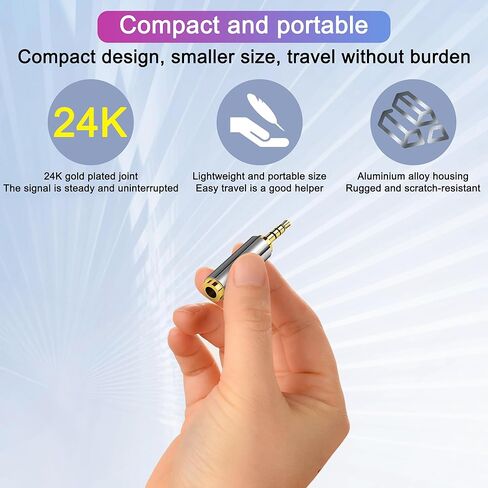 2.5mm Male to 3.5mm Female Adapter 2 Pack Gold Plated Jack Stereo Full Metal Connector Converter for Smartphones, Headphone, Mic, Tablets (1 Pair) in Kuwait