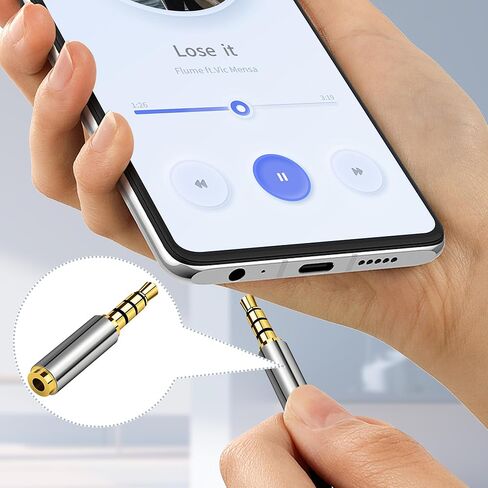 2.5mm Male to 3.5mm Female Adapter 2 Pack Gold Plated Jack Stereo Full Metal Connector Converter for Smartphones, Headphone, Mic, Tablets (1 Pair) in Kuwait