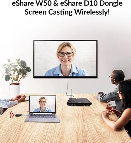 v AV Access AV Access Wireless USB-C Dongle for eShare W50 Screen Cast Mirroring Dongle مع اتصال لاسلكي، تحكم سهل في الأزرار، توافق عالمي لغرفة الاجتماعات الصغيرة أو الجماعية in Kuwait
