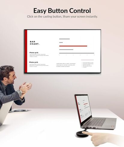 v AV Access AV Access Wireless USB-C Dongle for eShare W50 Screen Cast Mirroring Dongle مع اتصال لاسلكي، تحكم سهل في الأزرار، توافق عالمي لغرفة الاجتماعات الصغيرة أو الجماعية in Kuwait