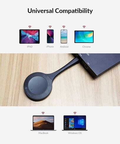 v AV Access AV Access Wireless USB-C Dongle for eShare W50 Screen Cast Mirroring Dongle مع اتصال لاسلكي، تحكم سهل في الأزرار، توافق عالمي لغرفة الاجتماعات الصغيرة أو الجماعية in Kuwait