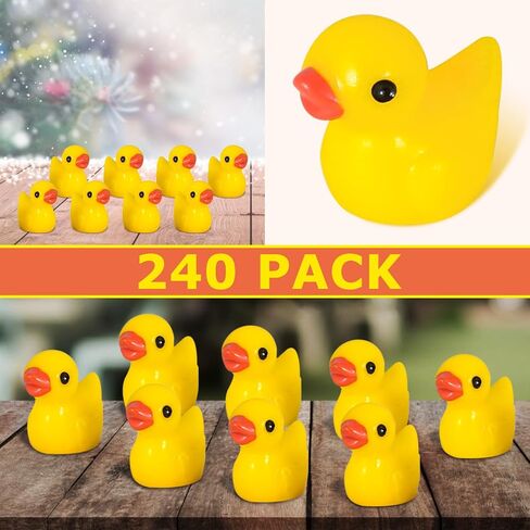 240 Pack Mini Ducks Tiny Resin Duck Bulk, Decor Duck Figures for Miniature Dollhouse Decor Garden Aquarium Potted Ornament, DIY Charm Crafts Hide and Seek Prank Party Favor Toys Gag Gifts in Kuwait
