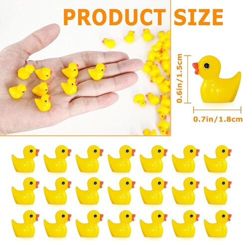 240 Pack Mini Ducks Tiny Resin Duck Bulk, Decor Duck Figures for Miniature Dollhouse Decor Garden Aquarium Potted Ornament, DIY Charm Crafts Hide and Seek Prank Party Favor Toys Gag Gifts in Kuwait