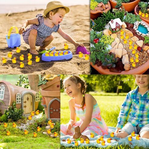 240 Pack Mini Ducks Tiny Resin Duck Bulk, Decor Duck Figures for Miniature Dollhouse Decor Garden Aquarium Potted Ornament, DIY Charm Crafts Hide and Seek Prank Party Favor Toys Gag Gifts in Kuwait