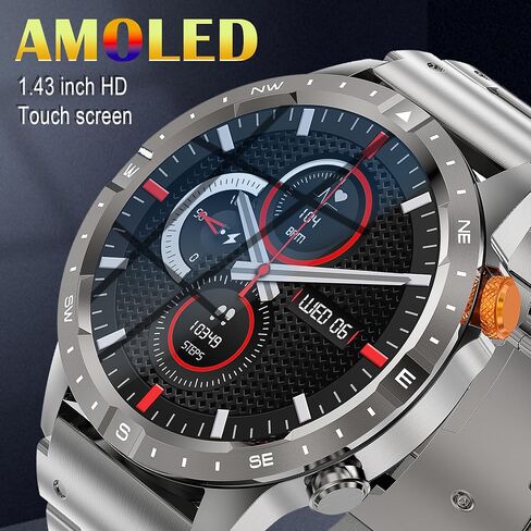 Military Smart Watch for Men, 1.43" HD Bluetooth Fitness Tracker for iPhone Android iOS , IP67 Waterproof Fitness Watch with Answer, Make Call, Heart Rate, Sleep Monitor, 100+ Sport Modes 57Gold in Saudi Arabia