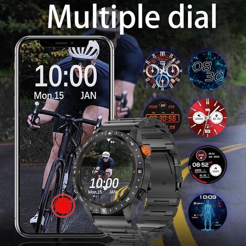 Military Smart Watch for Men, 1.43" HD Bluetooth Fitness Tracker for iPhone Android iOS , IP67 Waterproof Fitness Watch with Answer, Make Call, Heart Rate, Sleep Monitor, 100+ Sport Modes 57Gold in Saudi Arabia