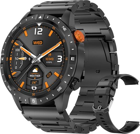 Military Smart Watch for Men, 1.43" HD Bluetooth Fitness Tracker for iPhone Android iOS , IP67 Waterproof Fitness Watch with Answer, Make Call, Heart Rate, Sleep Monitor, 100+ Sport Modes 57Gold in Saudi Arabia