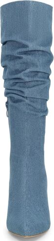 Allegra K Women's Pointed Toe Slouched Stiletto Heels Knee High Boots in Saudi Arabia