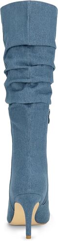 Allegra K Women's Pointed Toe Slouched Stiletto Heels Knee High Boots in Saudi Arabia
