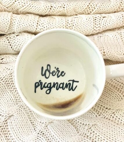 We’re pregnant secret message mug. Pregnancy announcement. Hidden message cup. Pregnant gift. Baby announcement. in Saudi Arabia