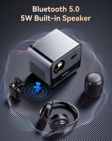 Projector 4K with WiFi and Bluetooth, SUREWHEEL Auto Focus 20000Lumens 800ANSI Outdoor Movie Projector, Native 1080P Portable Projector, 50% Zoom Home Theater Proyector for iOS/Android/TV Srick/PC in Saudi Arabia